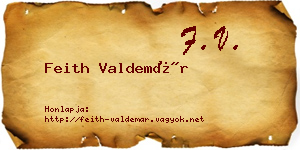 Feith Valdemár névjegykártya